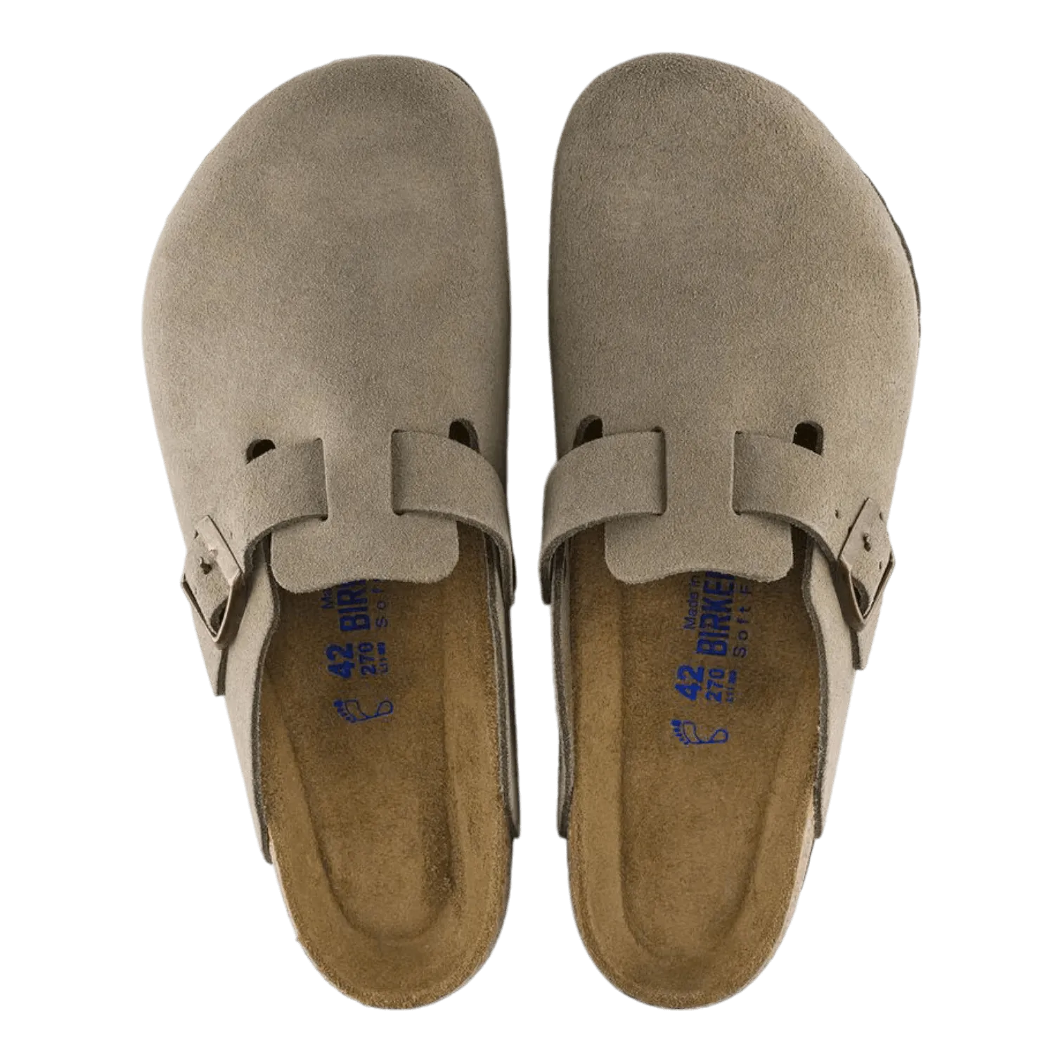 Globe Slippers Birkenstock Boston Taupe Suede Soft Footbed Taupe 0560771