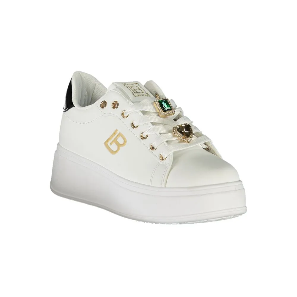 White Velcro Sneakers Laura Biagiotti White Synthetic Women Sneaker