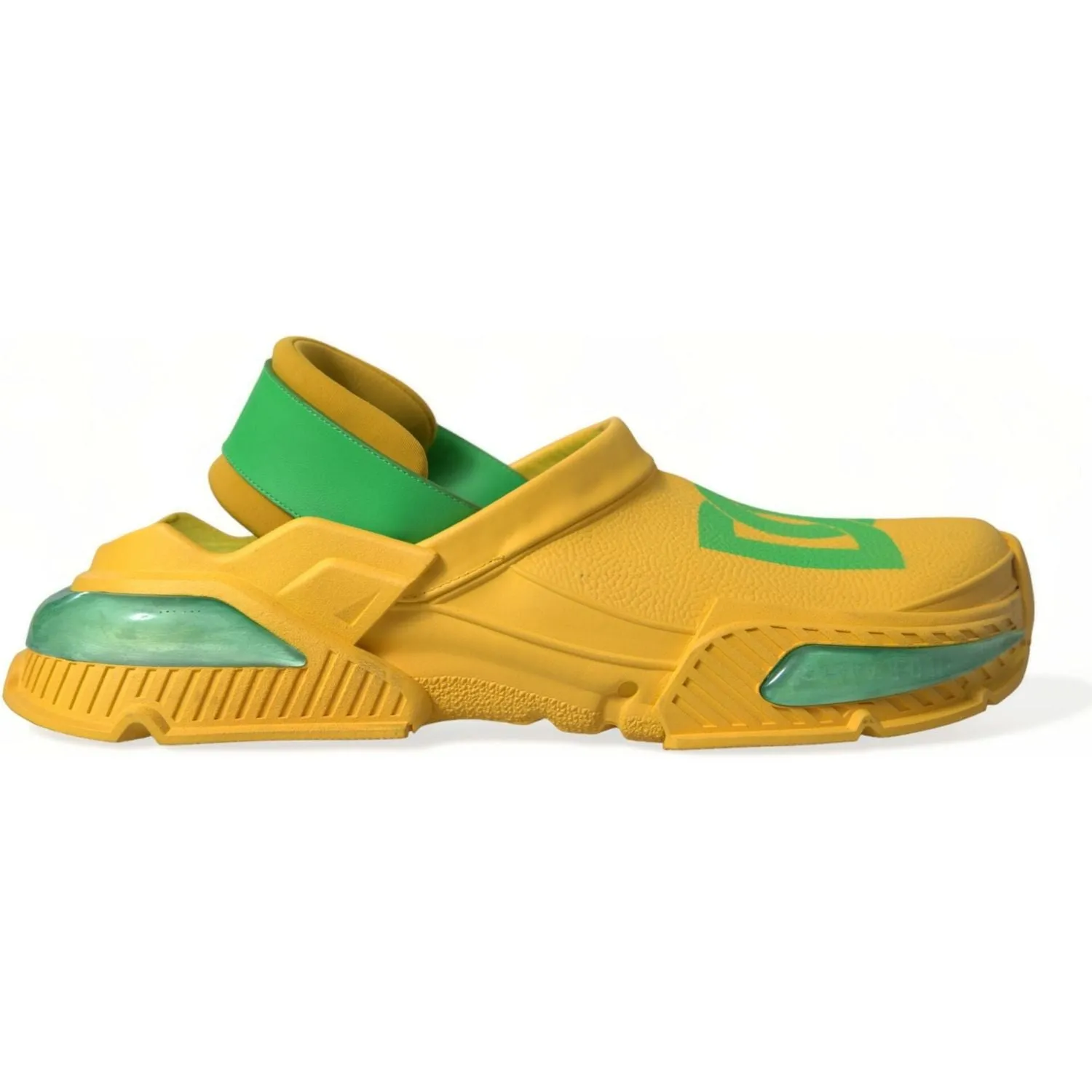 Vintage Sandals Dolce & Gabbana Yellow Green Rubber Clogs Men Slippers Men Shoes