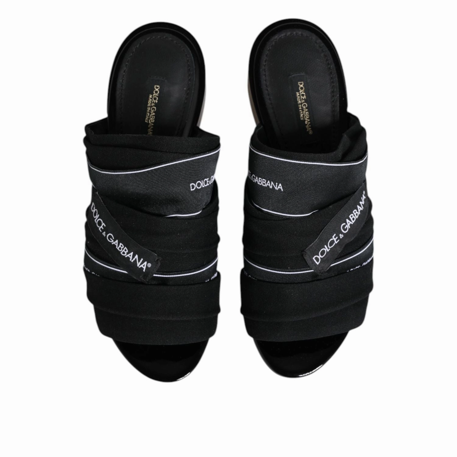 Tabi Flat Shoes Dolce & Gabbana Black Slides Slip On Sandals Shoes