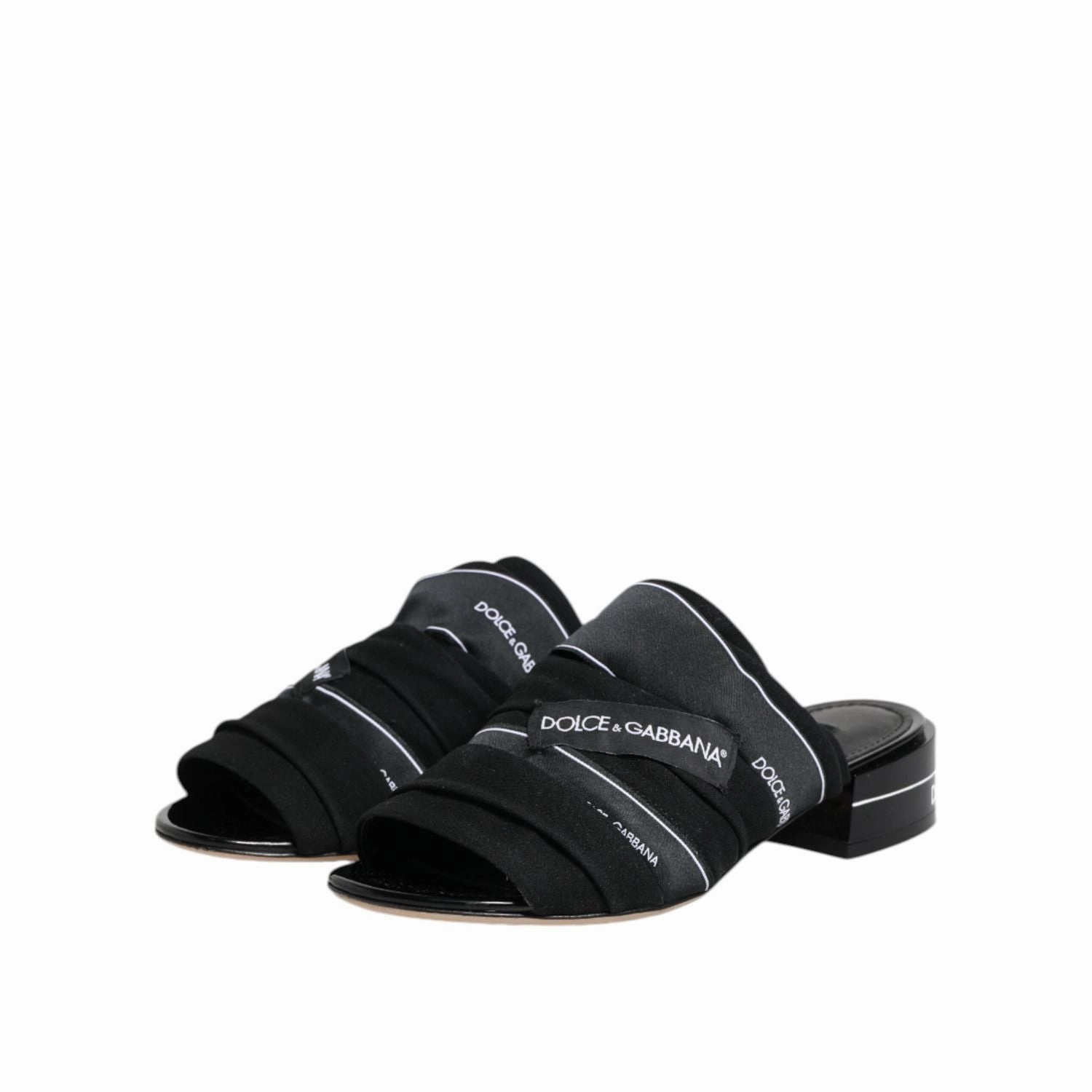 Winter Flat Pedal Shoes Dolce & Gabbana Black Slides Slip On Sandals Shoes