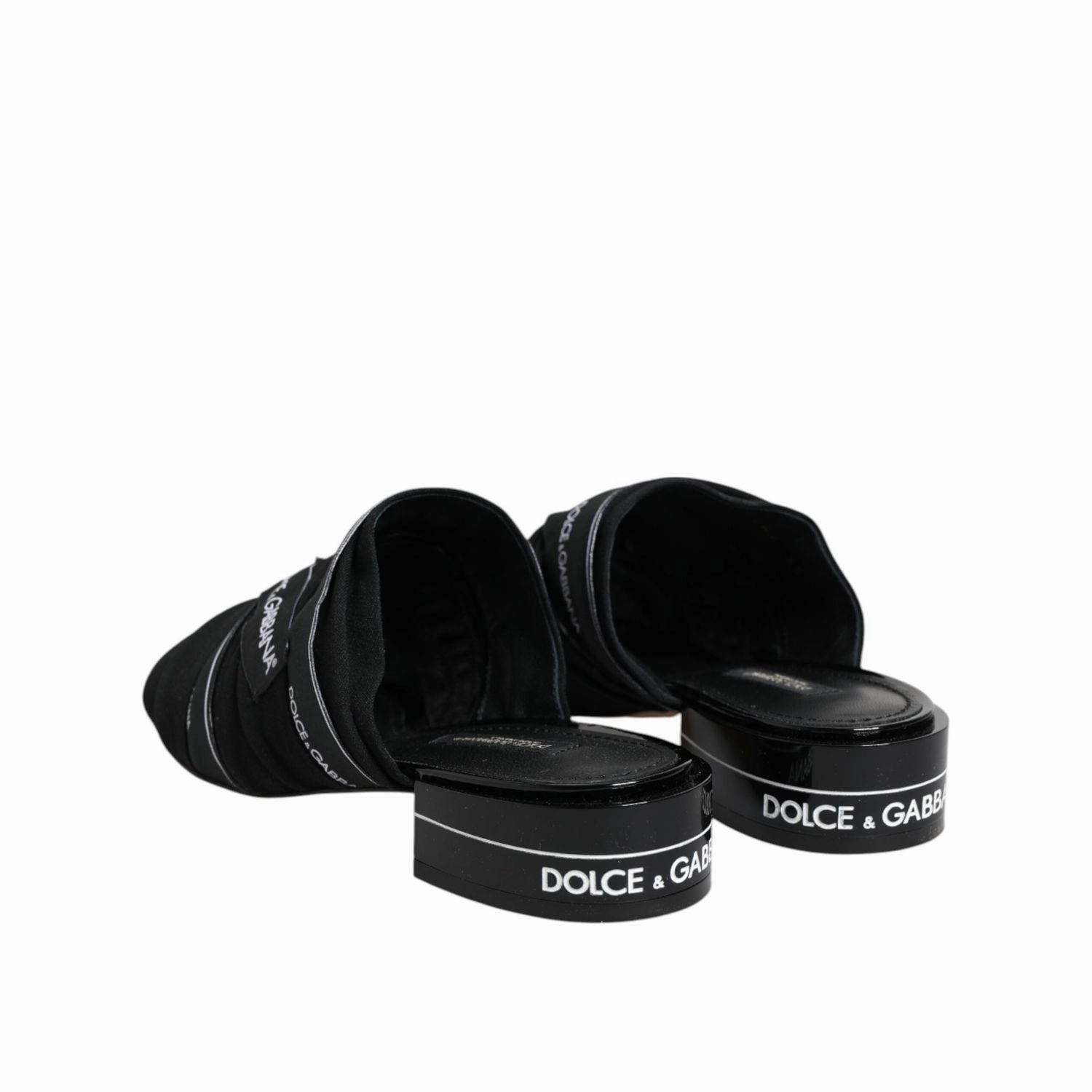 Dolce & Gabbana Black Slides Slip On Sandals Shoes Running Shoes Wide And Flat Feet