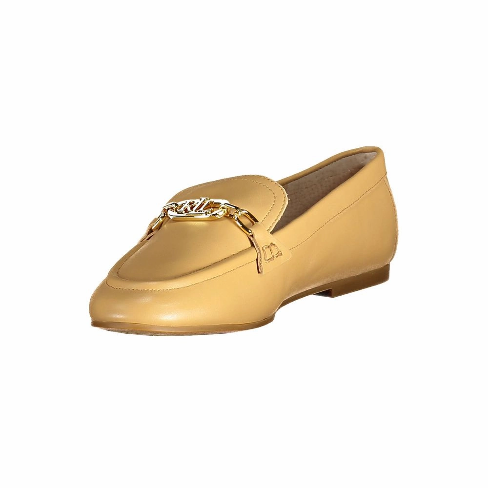 Asian Shoes Ralph Lauren Beige Leather Women Flat Shoe