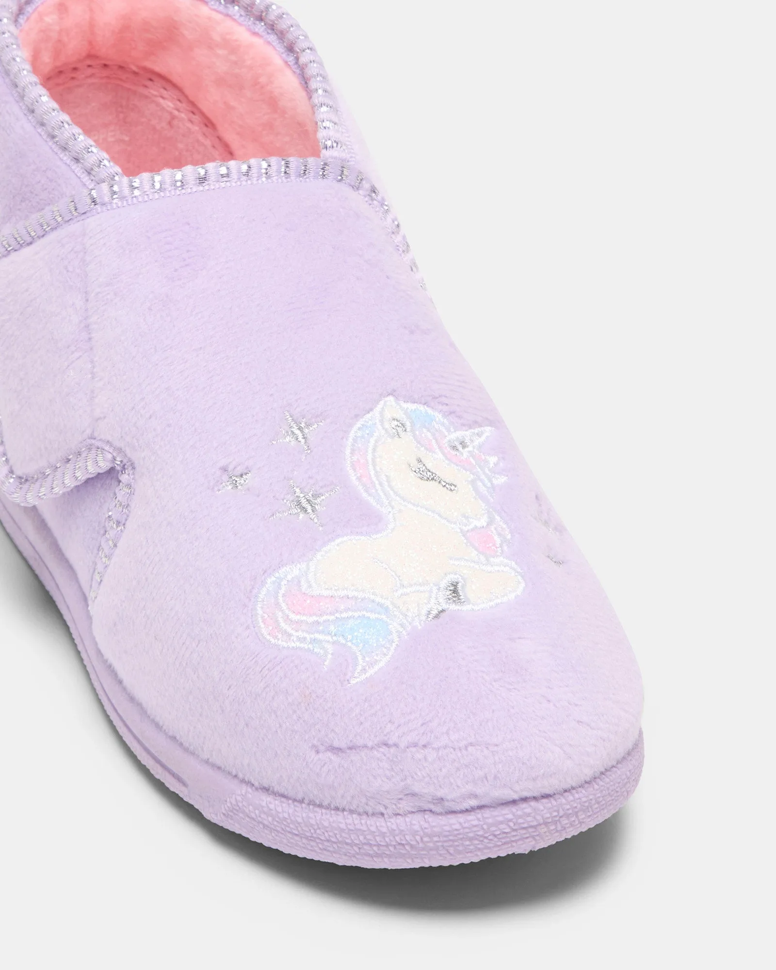 Unicorn Sparkle Slippers Lilac Slip-on Slippers