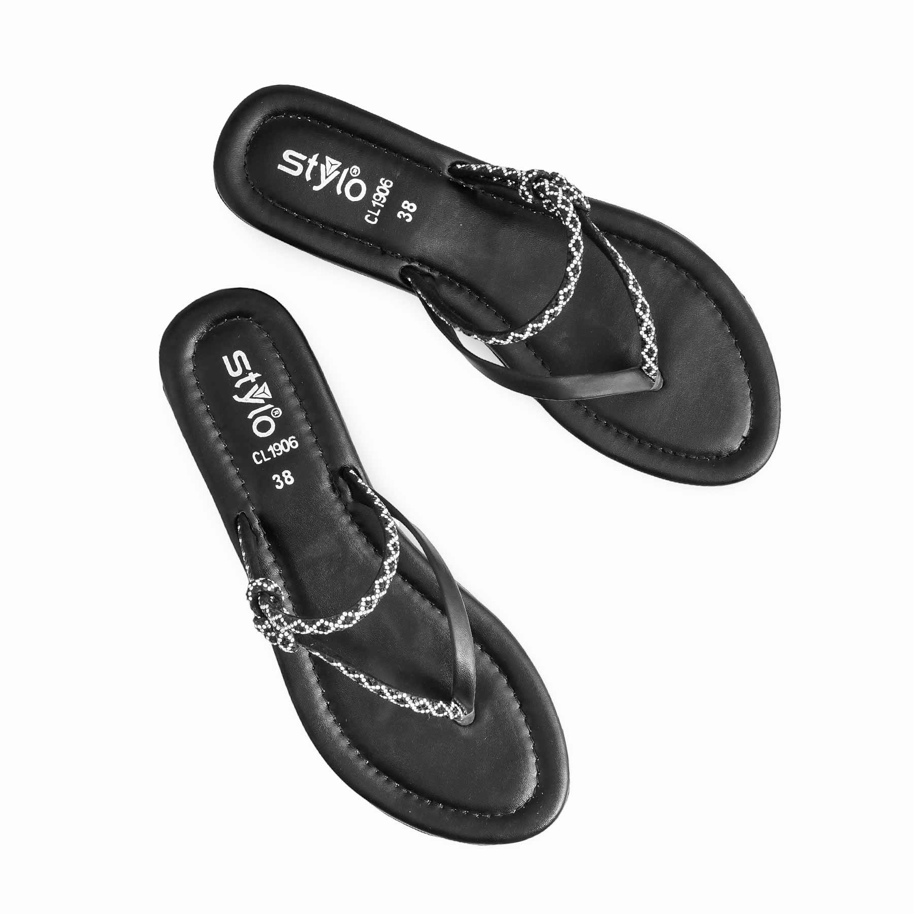 Black Casual Women Chappal CL1906 2018 Casual Shoes