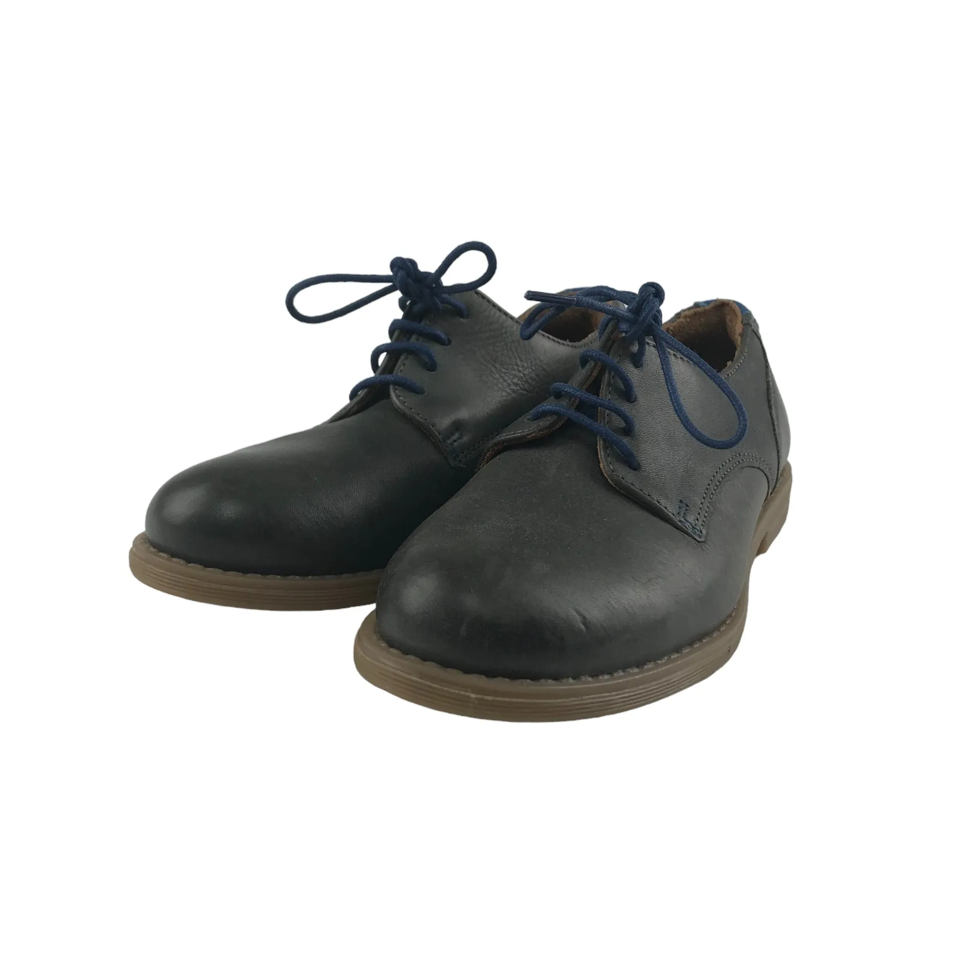 Textured Slip On Casual Shoes M&S Dress Shoes Shoe Size 12 Junior Grey Leather with Laces