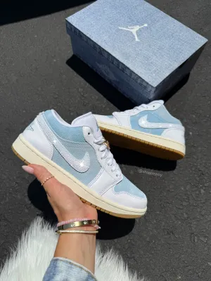 Taekwondo Adidas Shoes NEWDenim Special Edition Swarovski Womens Air Jordan 1 Low Shoes