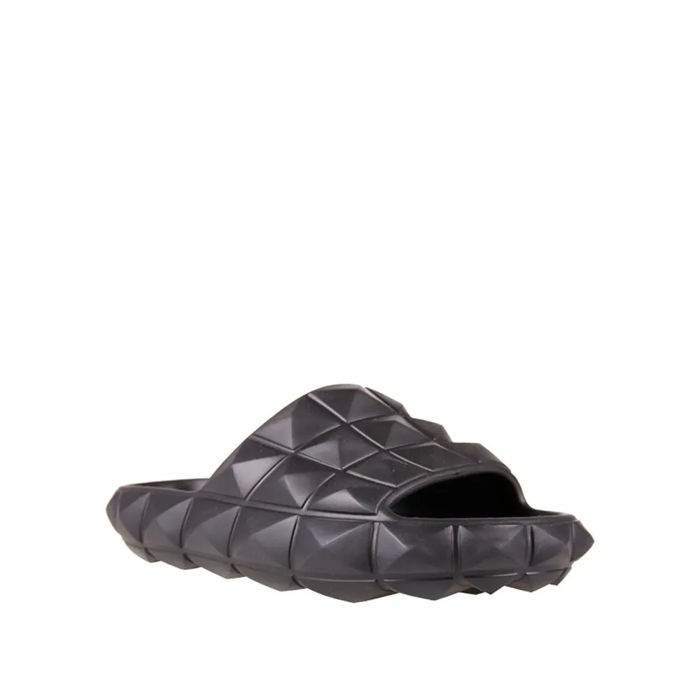 Valentino Garavani Black Rubber Slippers Halcyon