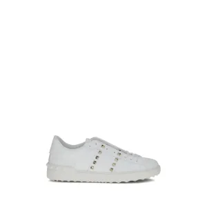 Pop Flat Shoes Valentino Garavani White Calf Leather Bos Taurus Low Top Sneakers