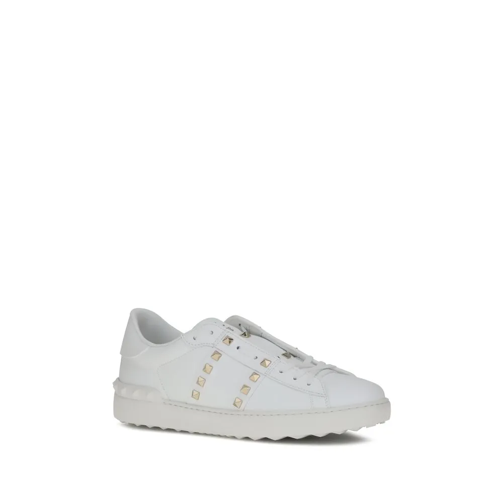Cute Ballet Flat Shoes Valentino Garavani White Calf Leather Bos Taurus Low Top Sneakers