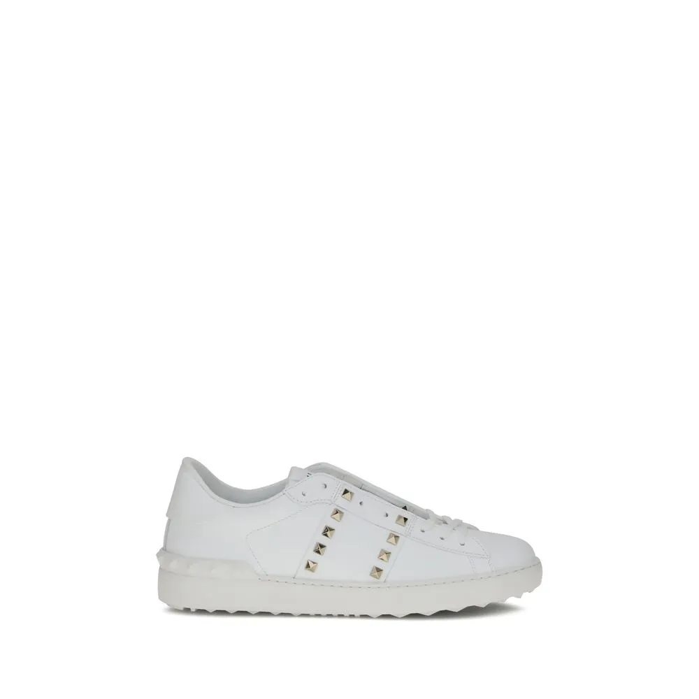 Valentino Garavani White Calf Leather Bos Taurus Low Top Sneakers Vintage Shoes Flats