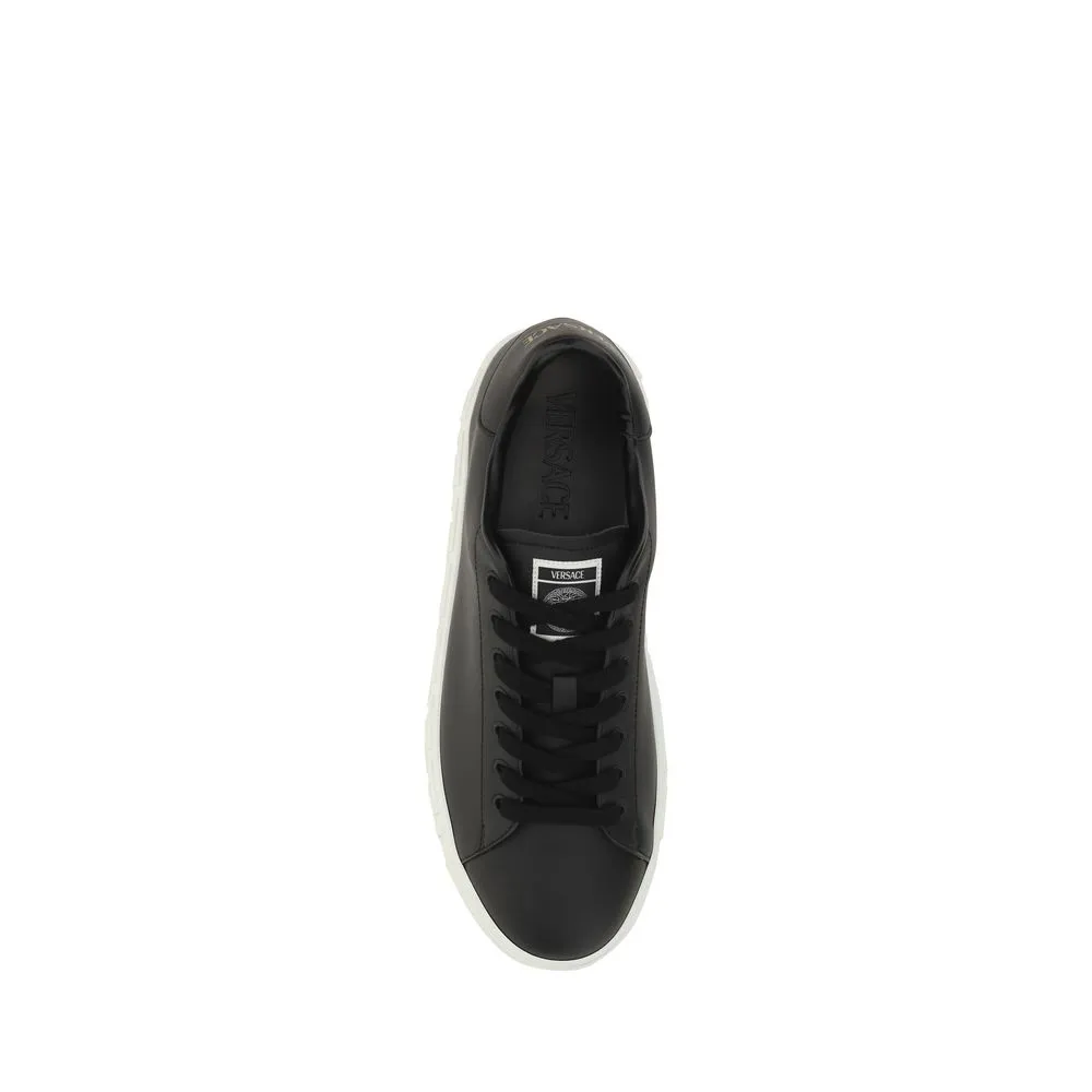Versace Black Rubber Low Top Sneakers Flat Heel Running Shoes