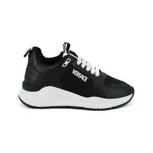 Rhude Sneakers Versace Elegant Monochrome Leather Sneakers