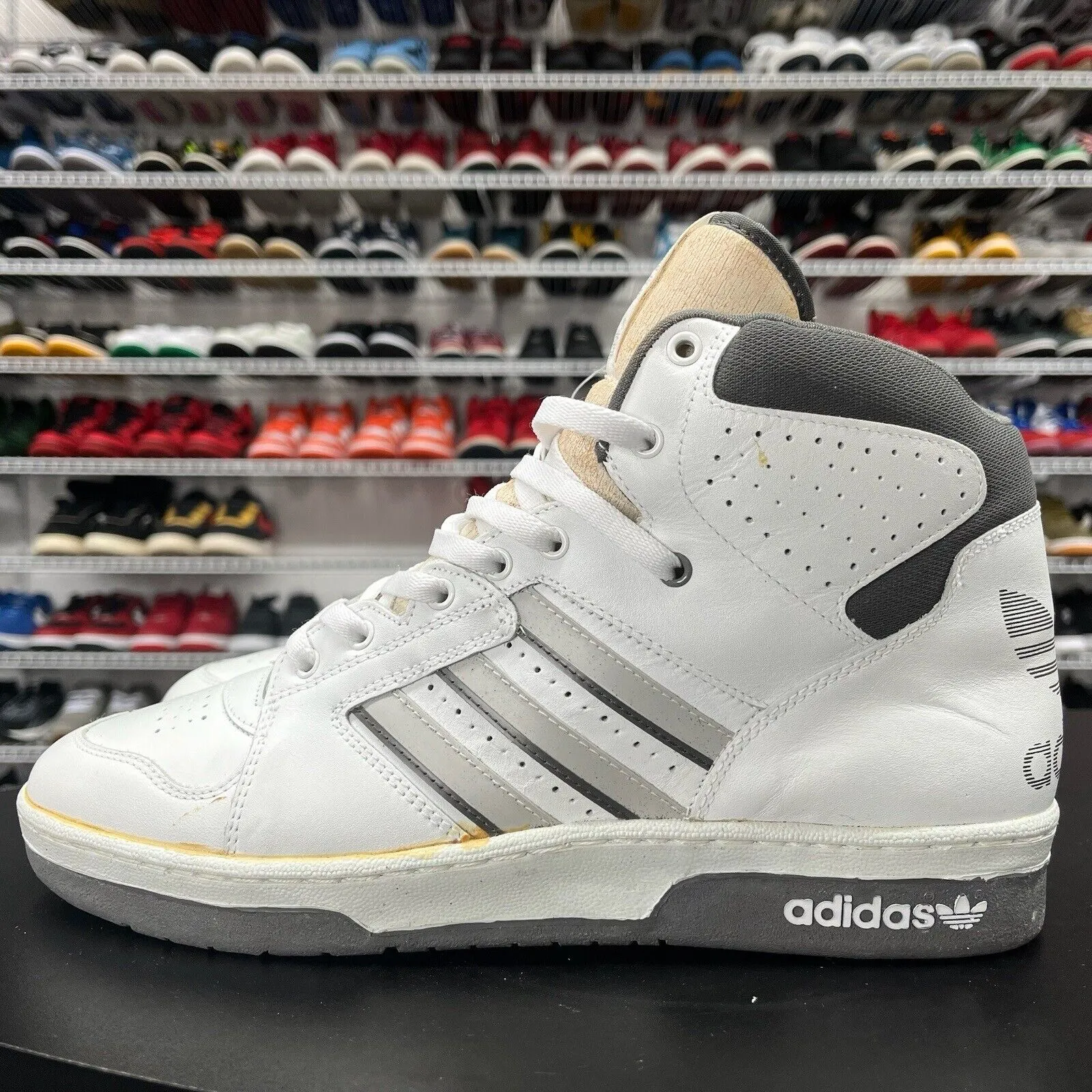 Adidas Low Top Shoes Vintage 90s Adidas Instinct High White Charcoal RARE Deadstock Men's Size 12