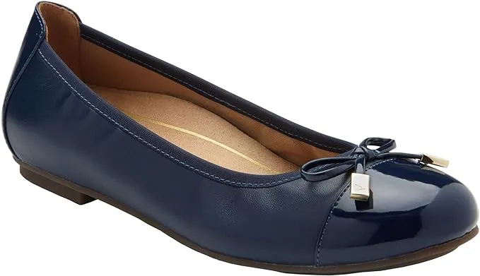 Good Shoes For Flat Feet Walking Vionic Minna 4107N Navy Nappa Leather