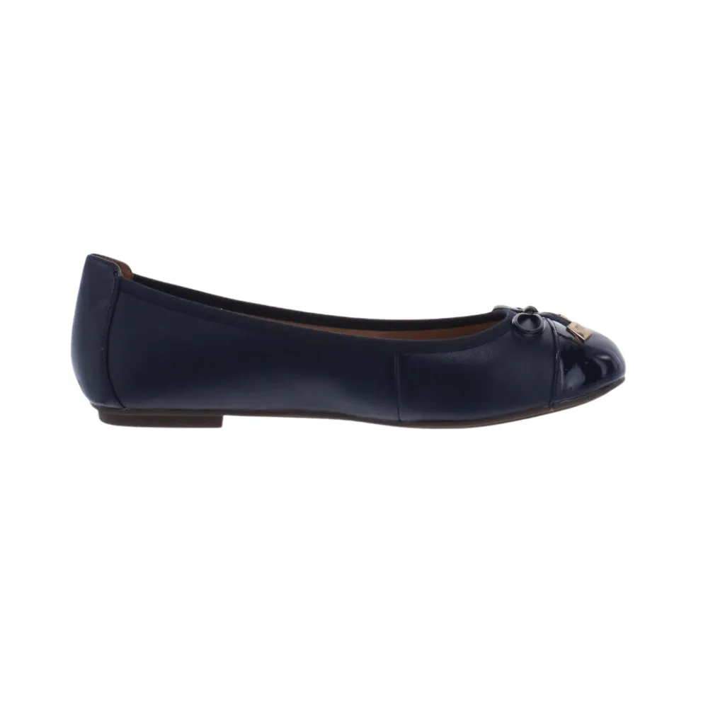 Flat T Bar Shoes Vionic Minna 4107N Navy Nappa Leather