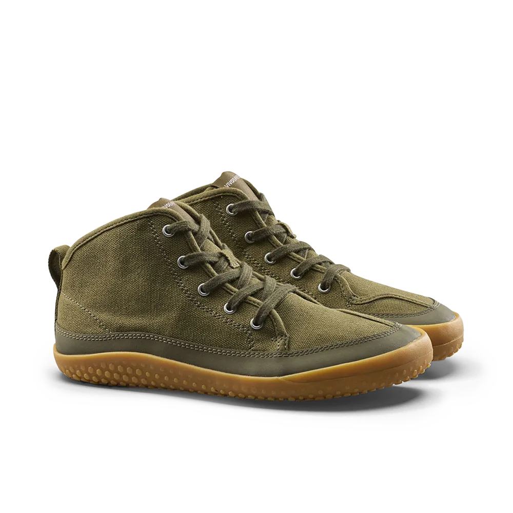 Hiking Shoes Heel Slip Vivobarefoot Gobi Utility Juniors Dark Olive