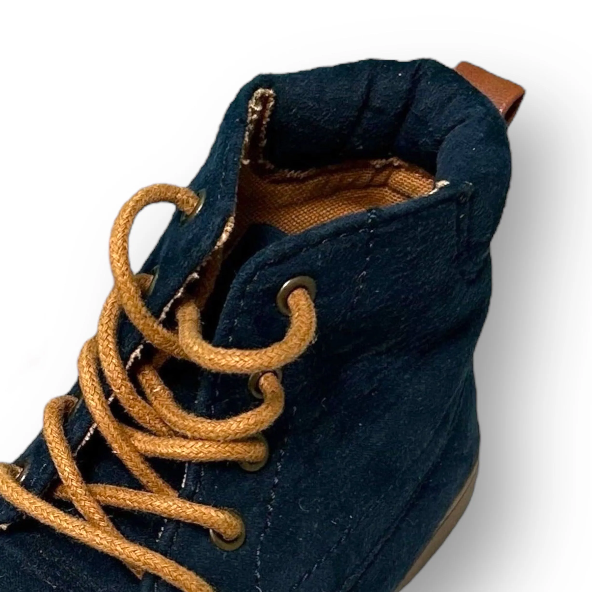 Old Navy Boys Shoes Size 10 Kids Navy Blue Casual Suede Lace Up Boots Casual Denim Shoes
