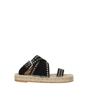 Torrid Shoes Flats Isabel Marant Black Leather Flat Sandals