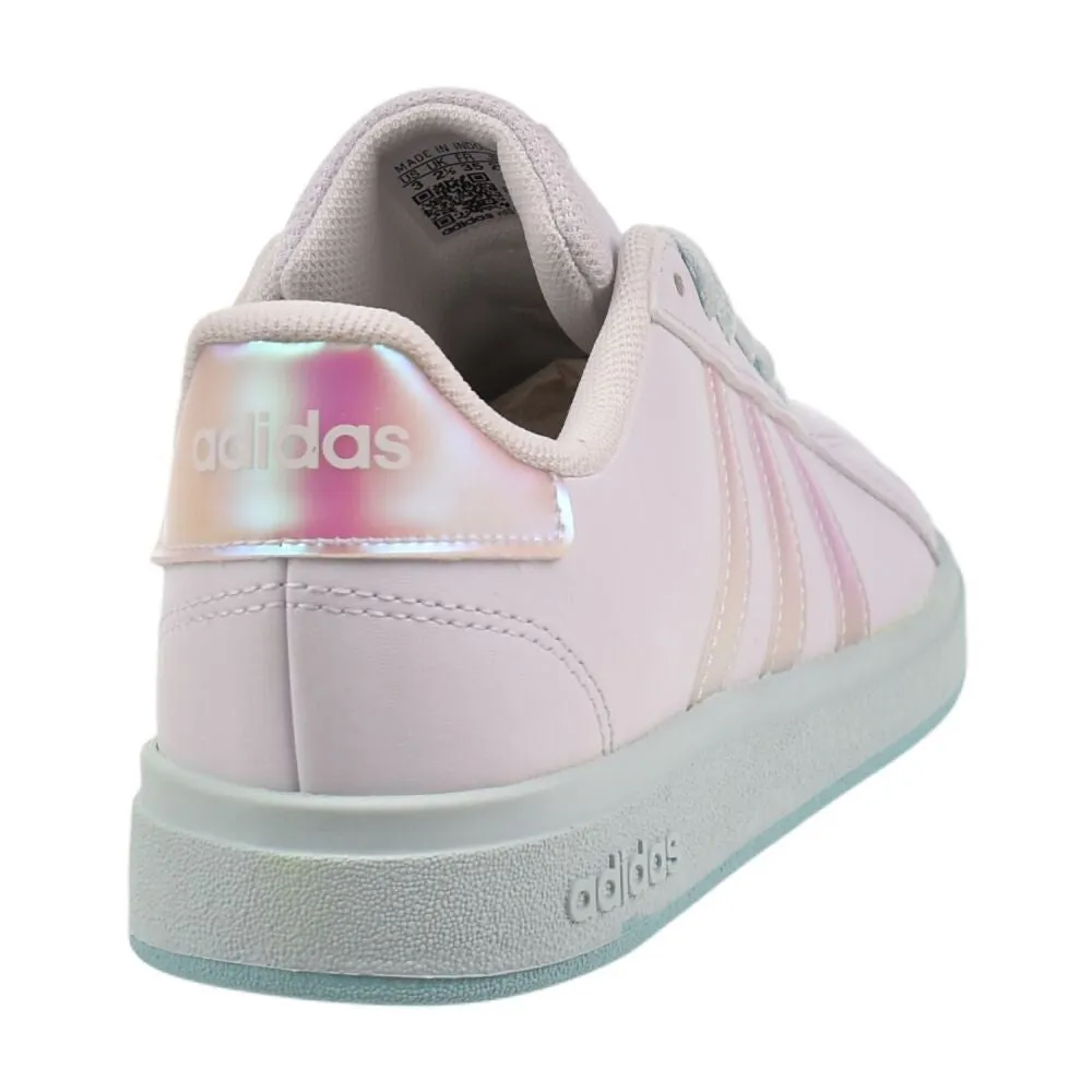 Casual Indoor Soccer Shoes Adidas Grand Court 2.0 K Big Kids' Shoes Ftwr White/Flash Aqua jr6097