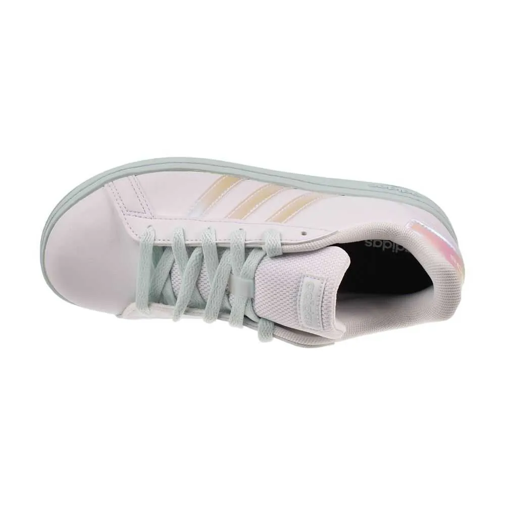 High Heels Casual Shoes Adidas Grand Court 2.0 K Big Kids' Shoes Ftwr White/Flash Aqua jr6097