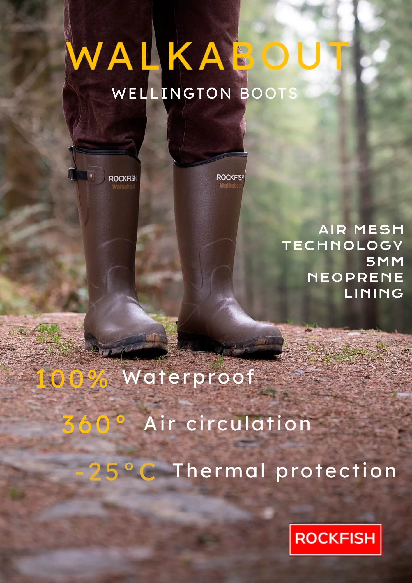 Walkabout Tall Side Adjustable 5mm Neoprene Insulated Wellington Boots Carhart Boots