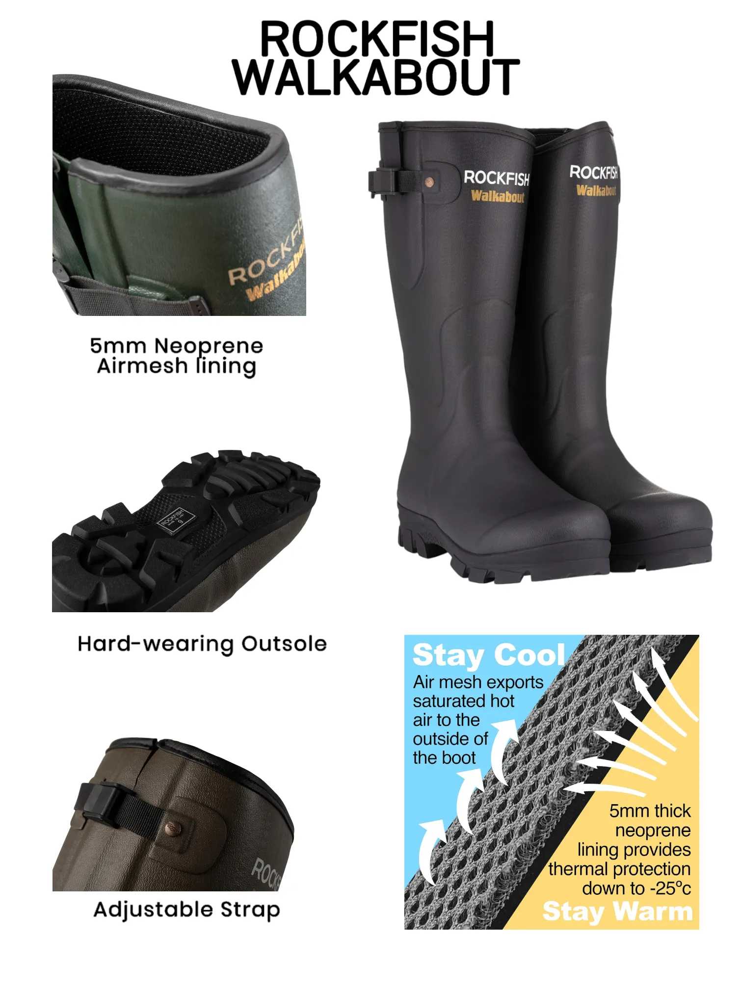 Walkabout Tall Side Adjustable 5mm Neoprene Insulated Wellington Boots Rei Winter Boots