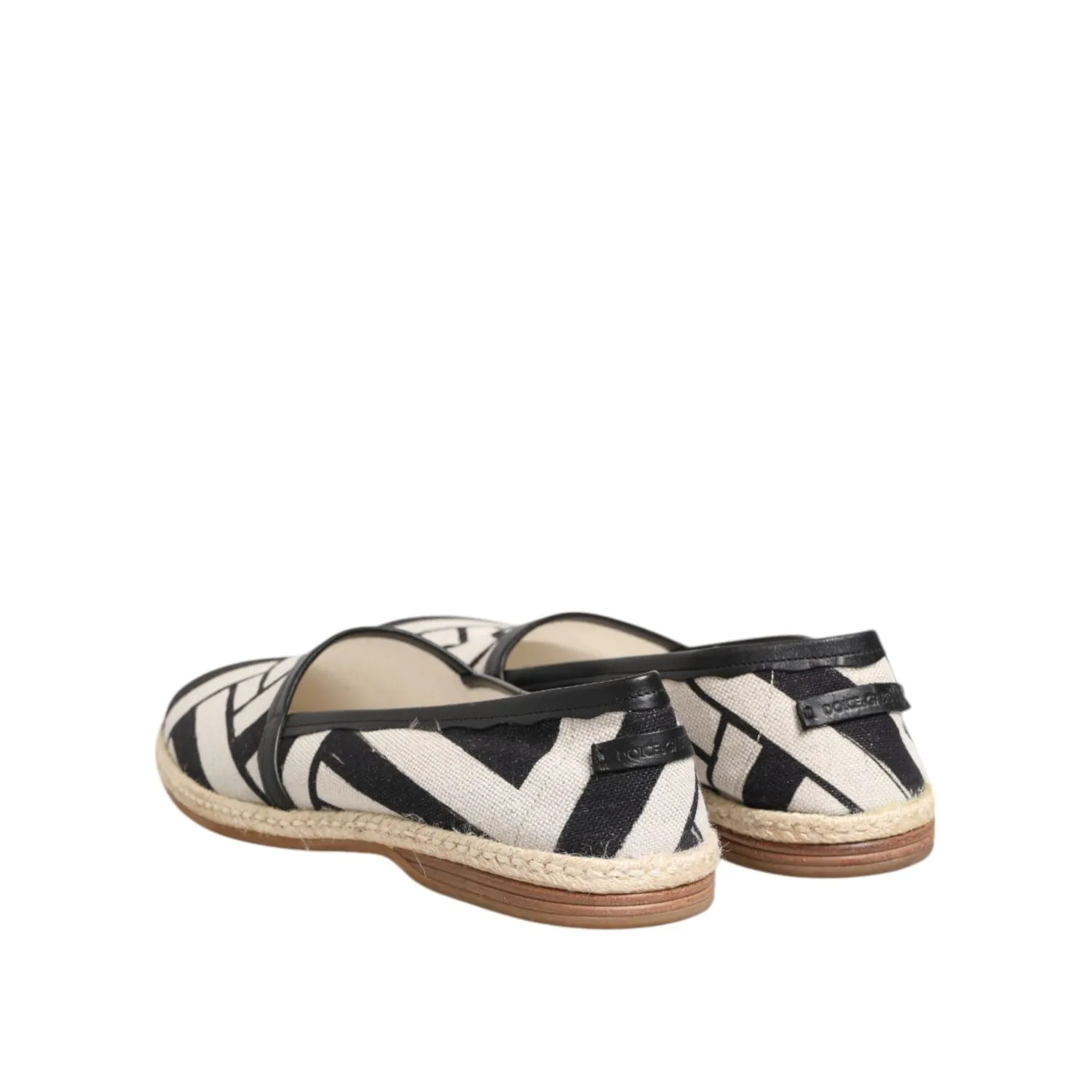 Dolce & Gabbana Black White Stripes Flat Espadrille Shoes Blyth Flat Shoes