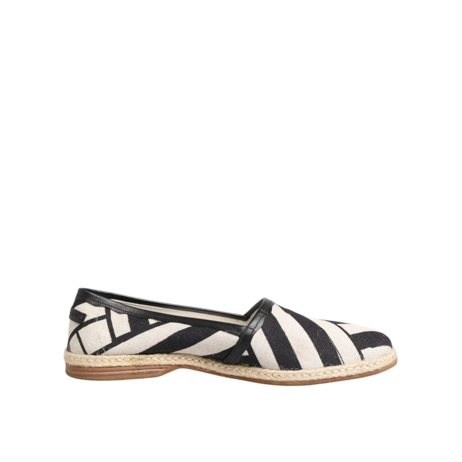Wedding Guest Outfits With Flat Shoes Dolce & Gabbana Black White Stripes Flat Espadrille Shoes