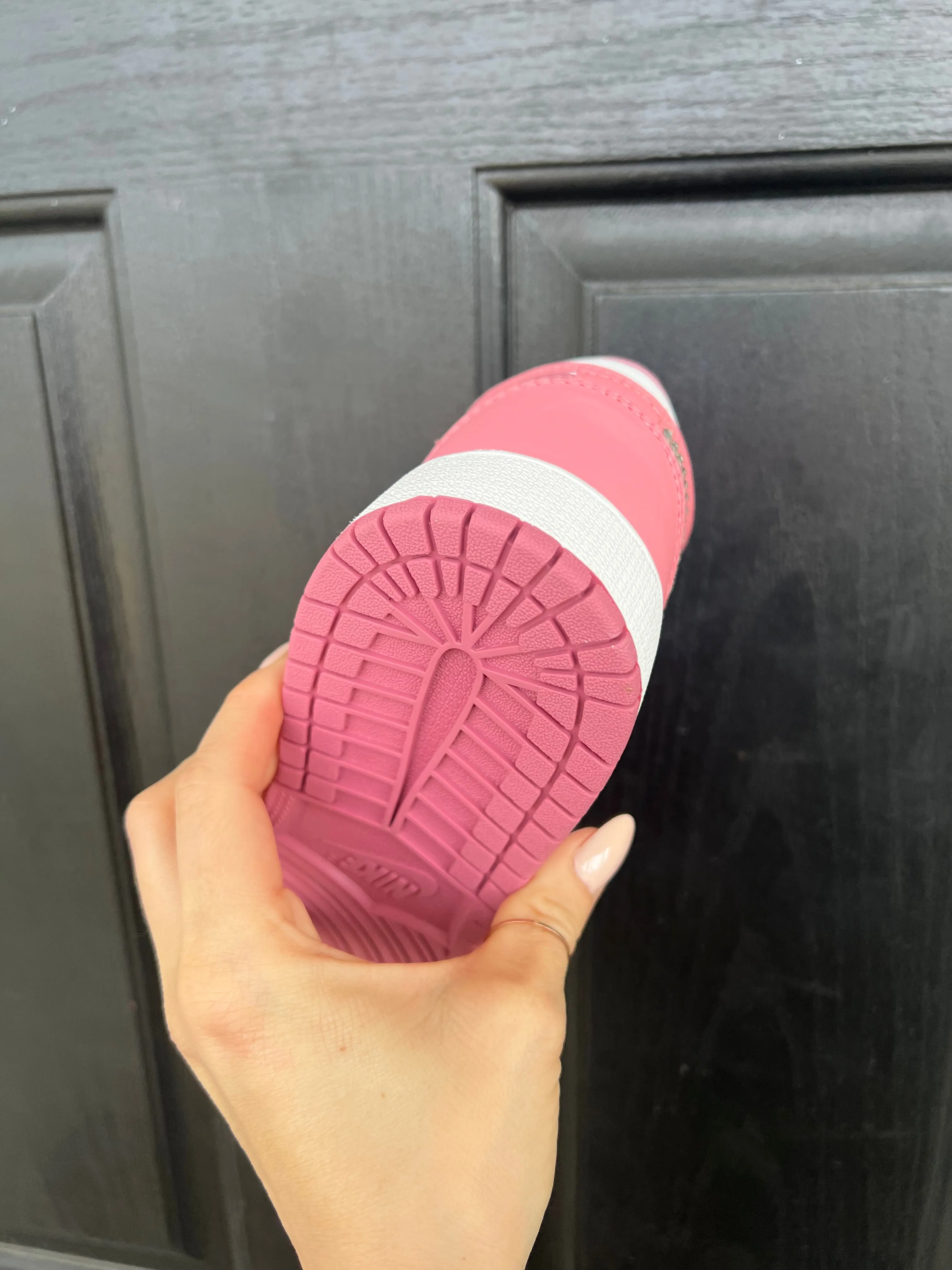 SIZE 7.5 Pink Swarovski Womens Air Jordan 1 Mid Shoes Adidas Beach Shoes