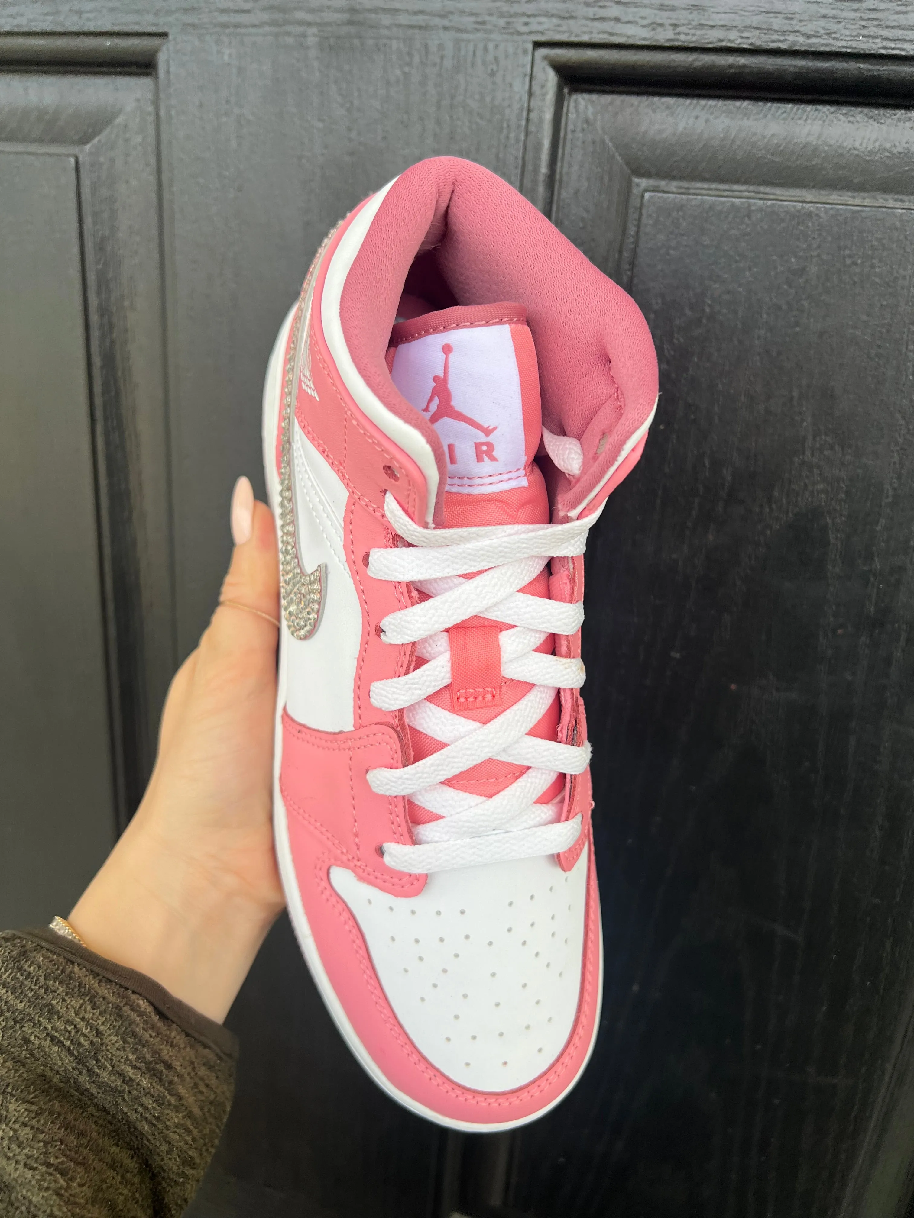Adidas Vl Court 3.0 Shoes SIZE 7.5 Pink Swarovski Womens Air Jordan 1 Mid Shoes