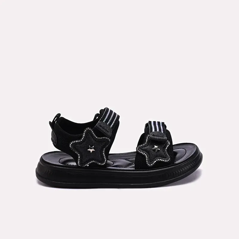 Flat Shoes For Skirts Black Casual Sandal 0721073