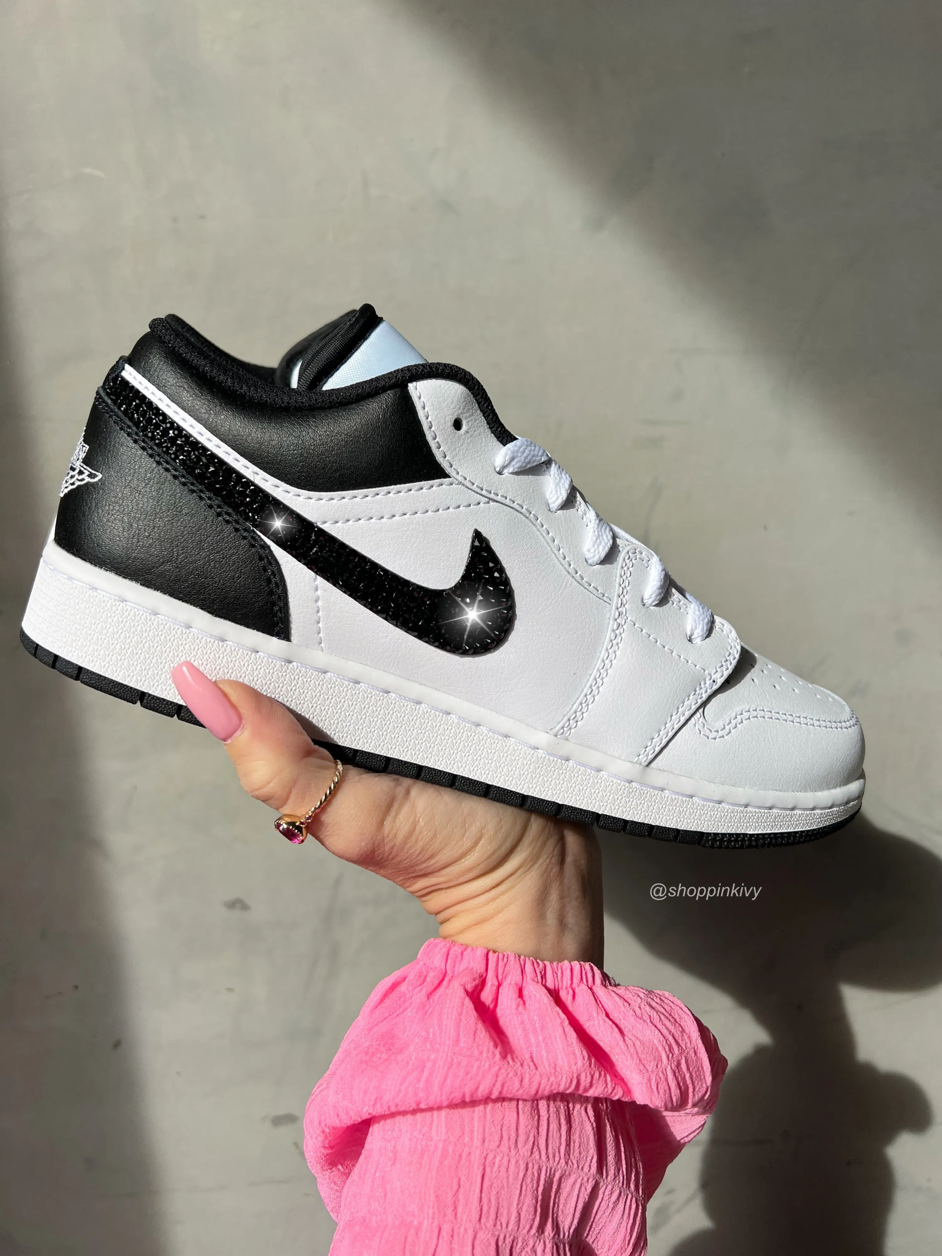 White and Black Swarovski Womens Air Jordan 1 Low Shoes Adidas Dame Certified 3 Low Shoes