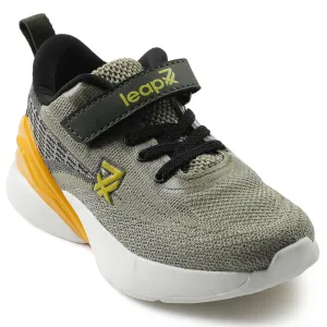Good High Arch Running Shoes Leap7x Olive Green Sports Lacing Running Shoes For Kids COVER-02 By Liberty
