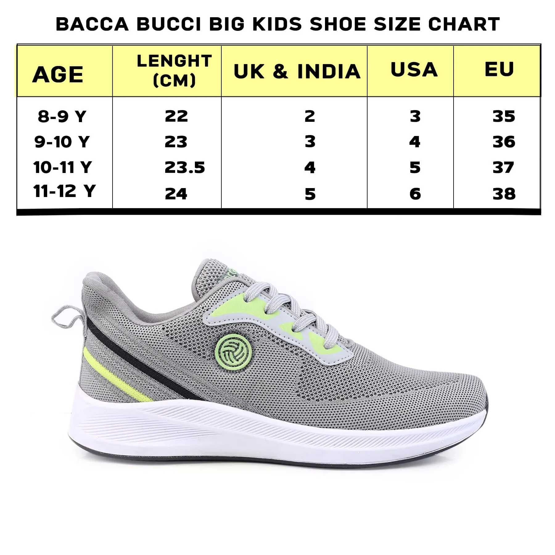 Bacca Bucci Boys or Girls Essential Knit Running Sports Shoe (Age: 8 year to 12 years) For City Best Walking