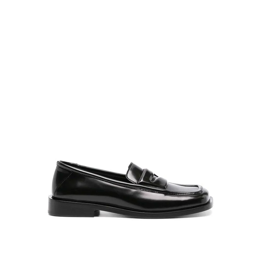 The Attico Black Calfskin Slip-On Loafers Big Kid Shoes For Flat Feet