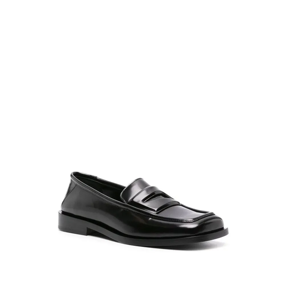 The Attico Black Calfskin Slip-On Loafers Best Flat Office Shoes