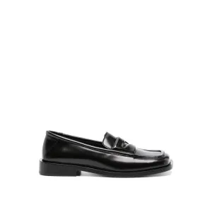 Jellypop Flat Shoes The Attico Black Calfskin Slip-On Loafers