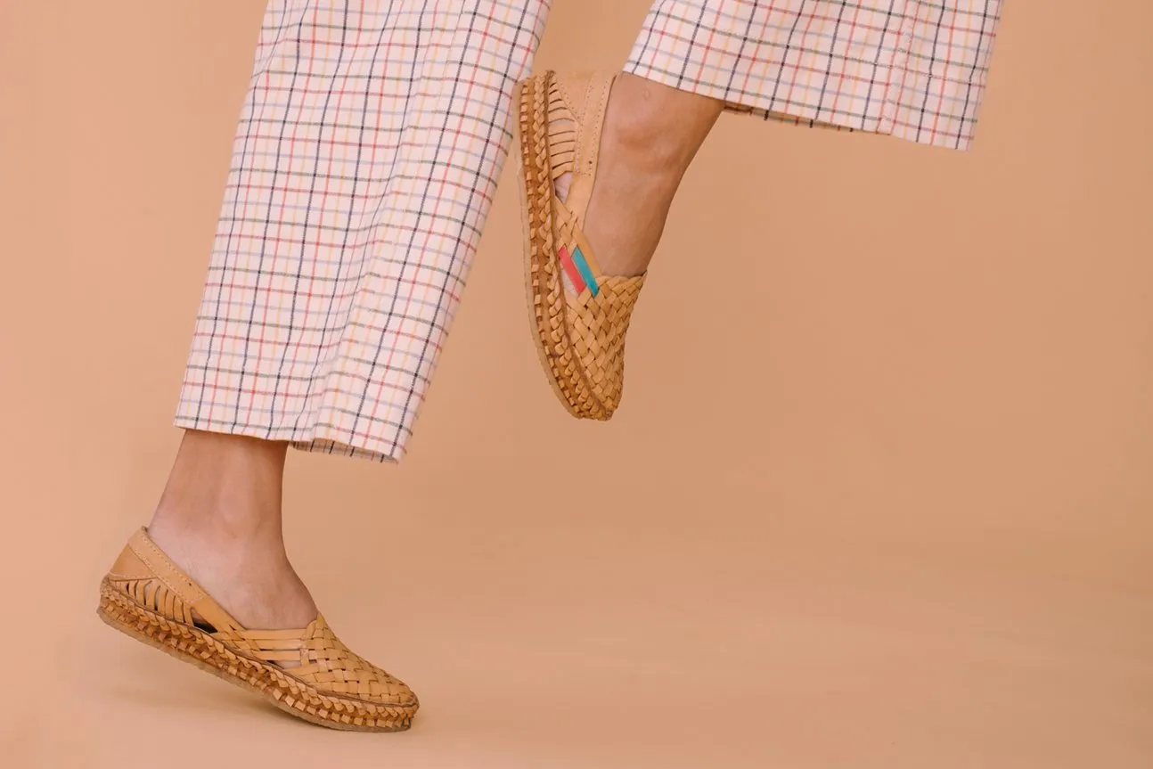 Woven Flat in Honey   Stripes Fun Flat Wedding Shoes