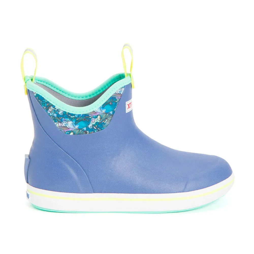 Boot Waterproof XTRATUF Women's FisheWear Ankle Deck Boots- Purple / Totally Tarpon