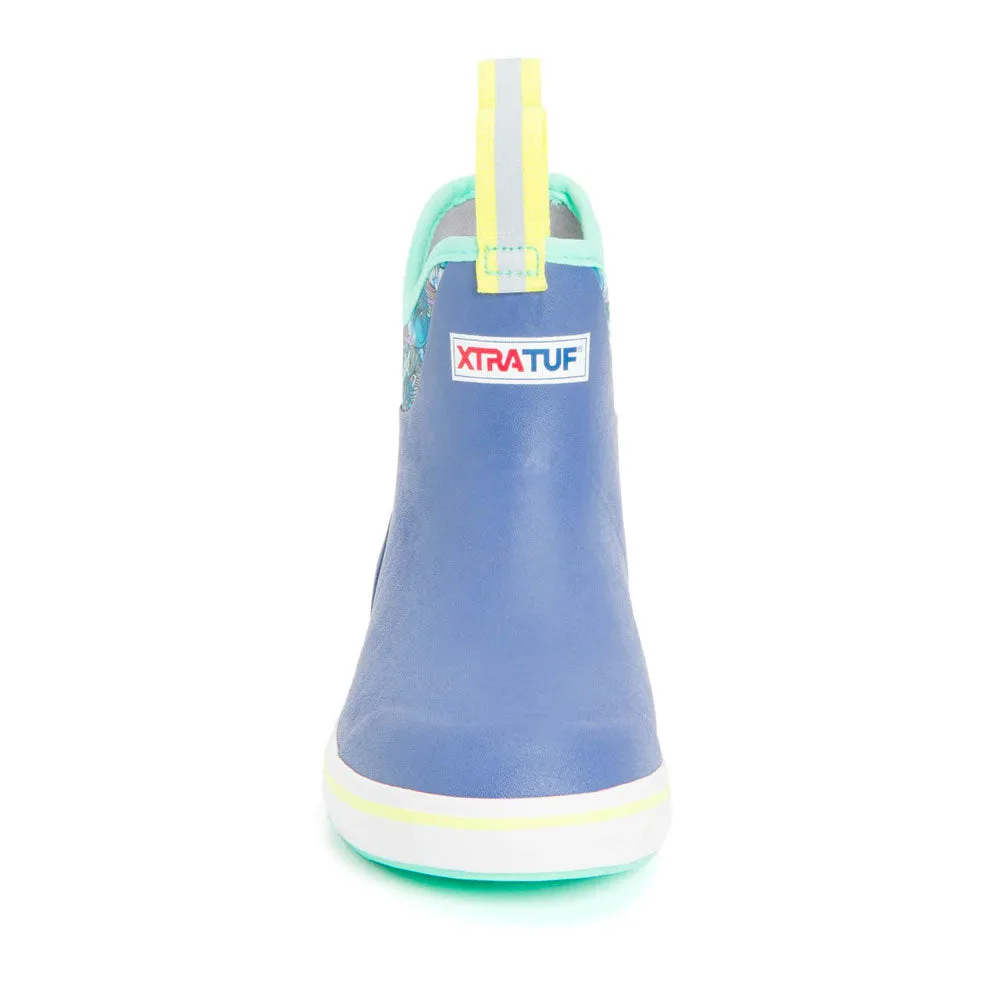 XTRATUF Women's FisheWear Ankle Deck Boots- Purple / Totally Tarpon Wayfinder Outdry Waterproof Hiking Shoes