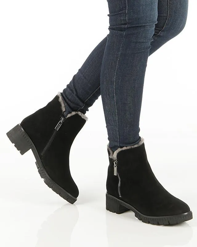 Hiking Shoes Valdini Women's Ivory Waterproof Black Suede